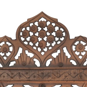 Paravan cameră sculptat manual 3 panouri maro 120x165 cm mango - Img 3