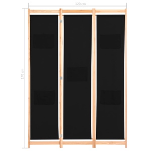 Paravan de cameră cu 3 panouri, 120x170x4 cm, textil - Img 7