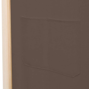 Paravan de cameră cu 4 panouri, maro, 160x170x4 cm, textil - Img 6