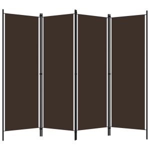 Paravan de cameră cu 4 panouri, maro, 200 x 180 cm - Img 2