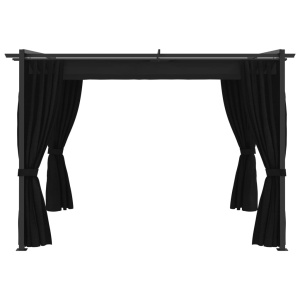 Pavilion cu draperii, antracit, 3 x 3 m, oțel - Img 2