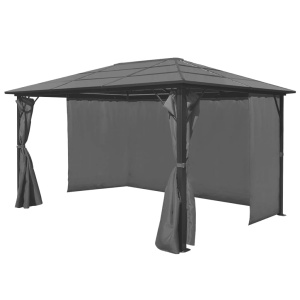 Pavilion cu perdea, antracit, 400 x 300 cm, aluminiu - Img 2