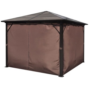 Pavilion cu perdea, maro, aluminiu, 300 x 300 cm - Img 6