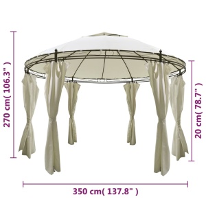Pavilion cu perdele, crem, 3,5 x 2,7 m, rotund crem - Img 6