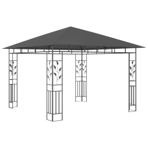 Pavilion cu plasă anti-țânțari, antracit, 3x3x2,73 m, 180 g/m² - Img 2