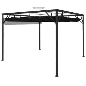 Pavilion de grădină cu acoperiș retractabil, antracit, 3 x 3 m - Img 3