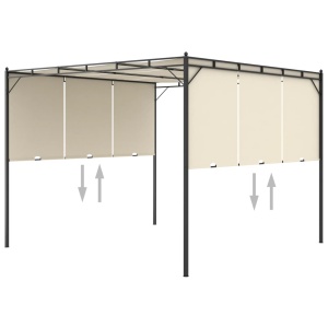 Pavilion de grădină cu perdea laterală, crem, 3x3x2,25 m - Img 8
