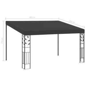 Pavilion de perete, antracit, 4 x 3 x 2,5 m - Img 5