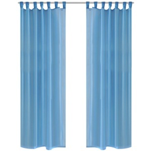 Perdea transparentă Turcoaz 140 x 245 cm 2 buc