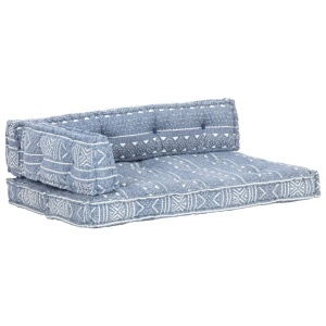 Pernă de canapea din paleți, indigo, textil, petice - Img 7