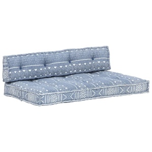 Pernă pentru canapea din paleți, indigo, textil, petice - Img 10