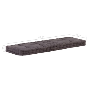Pernă podea canapea din paleți antracit 120 x 40 x 7 cm bumbac - Img 6