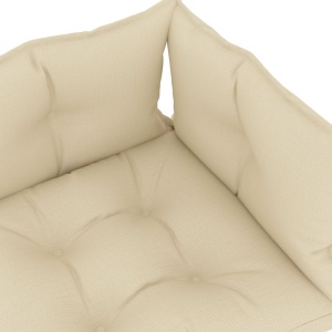 Perne de canapea din paleți, 3 buc., crem, material textil - Img 5