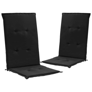 Perne scaun de grădină, 2 buc., negru, 120 x 50 x 3 cm