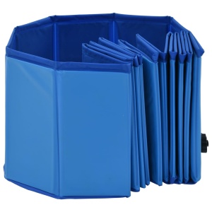 Piscină pentru câini pliabilă, albastru, 120 x 30 cm, PVC - Img 5