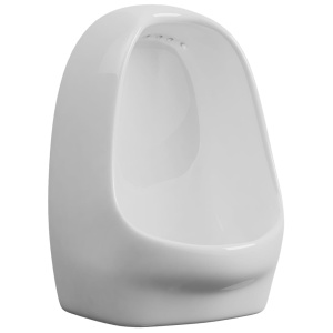 Pisoar de perete cu supapă pentru spălare, alb, ceramică - Img 7