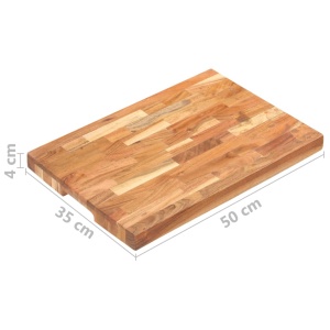 Placă de tocat, 50x35x4 cm, lemn masiv de acacia - Img 6
