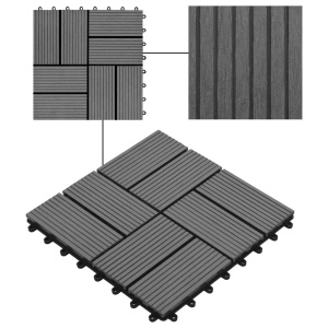 Plăci de pardoseală, 22 buc., gri, 30 x 30 cm, WPC, 2 mp - Img 4