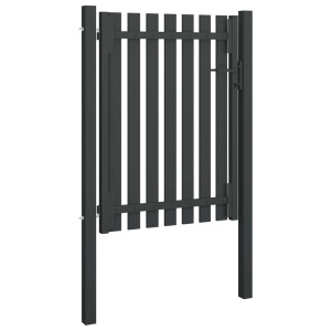 Poartă de gard grădină, antracit, 1 x 1,75 m, oțel - Img 2