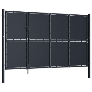 Poartă de grădină, antracit, 350 x 175 cm, oțel - Img 2