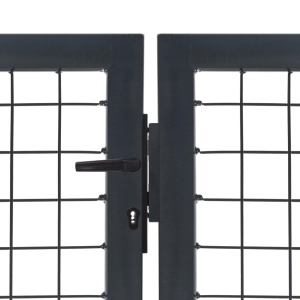 Poartă de grădină cu stâlpi, antracit, 350 x 120 cm, oțel - Img 3