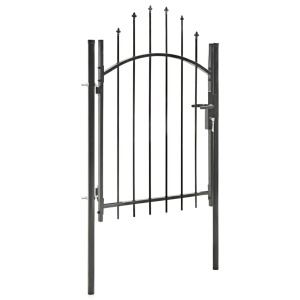 Poartă de grădină, negru, 1 x 1,75 m, oțel - Img 2