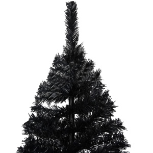 Pom de Crăciun artificial cu suport, negru, 180 cm, PVC - Img 2