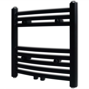 Radiator port-prosop incălzire baie, curbat, 480 x 480 mm, negru