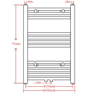 Radiator port-prosop incălzire centrală baie, drept, 500x764 mm, negru - Img 9