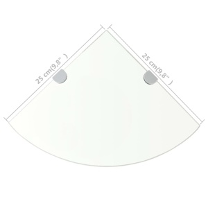 Raft de colț din sticlă transparentă cu suporți crom 25 x 25 cm - Img 5