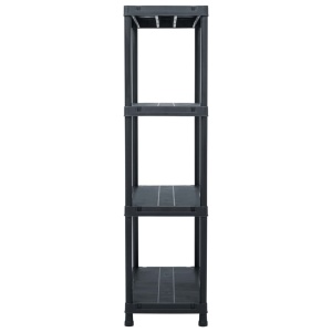Raft de depozitare, negru, 60 x 30 x 138 cm, plastic, 100 kg - Img 3
