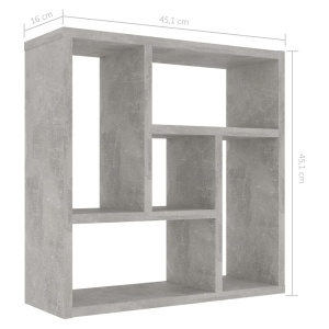 Raft de perete, gri beton, 45,1x16x45,1 cm, PAL - Img 5