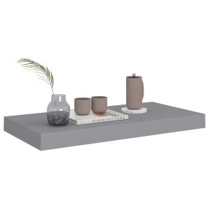 Raft de perete suspendat, gri, 50x23x3,8 cm, MDF - Img 3