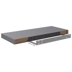 Raft de perete suspendat, gri, 60x23,5x3,8 cm, MDF - Img 5