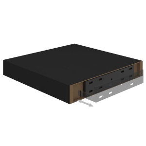 Raft de perete suspendat, negru, 23x23,5x3,8 cm, MDF - Img 5