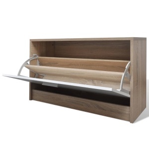 Raft incălțăminte Lemn Stejar Alb Set 3-in-1 - Img 6