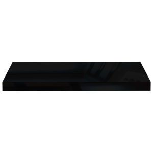 Rafturi de perete 4 buc. negru extralucios 60x23,5x3,8 cm MDF - Img 8