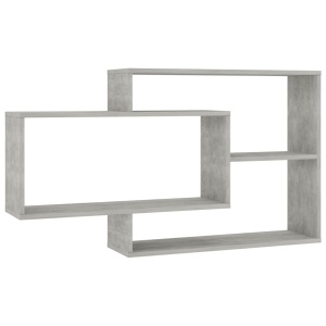 Rafturi de perete, gri beton, 104 x 20 x 60 cm, PAL - Img 2