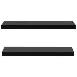 Rafturi de perete suspendate, 2 buc., negru, 100x20x3,8 cm - Img 3