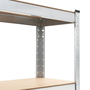 Rafturi depozitare, 3 buc., argintiu, 75x30x172cm, oțel & MDF - Img 5