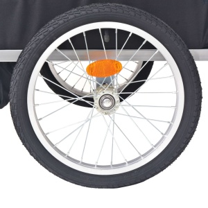 Remorcă de bicicletă pentru copii, roșu și negru, 30 kg - Img 6