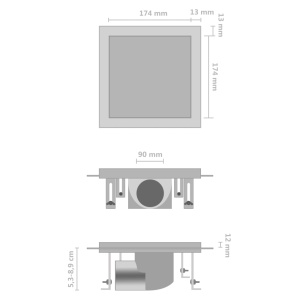 Rigolă de duș capac plat gresie 2-in-1 20x20 cm oțel inoxidabil - Img 7