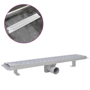 Rigolă duș liniară, model ondulat, oțel inoxidabil, 630x140 mm - Img 2