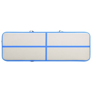 Saltea gimnastică gonflabilă cu pompă albastru 400x100x20cm PVC - Img 8
