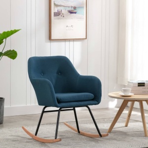 Scaun balansoar, albastru, material textil