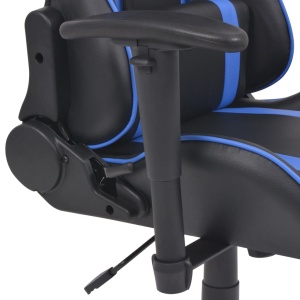 Scaun birou rabatabil, design racing, suport picioare, albastru - Img 4