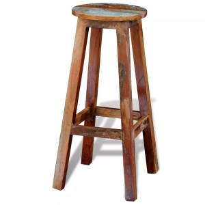 Scaun de bar, lemn masiv reciclat - Img 2