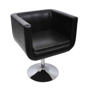 Scaun de bar, negru, piele ecologică - Img 2