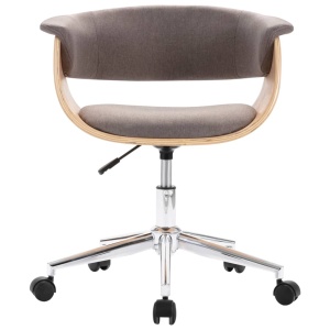Scaun de birou pivotant, gri taupe, lemn curbat și textil - Img 4