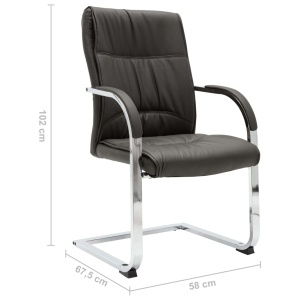 Scaun de birou tip consolă, gri, piele ecologică - Img 5